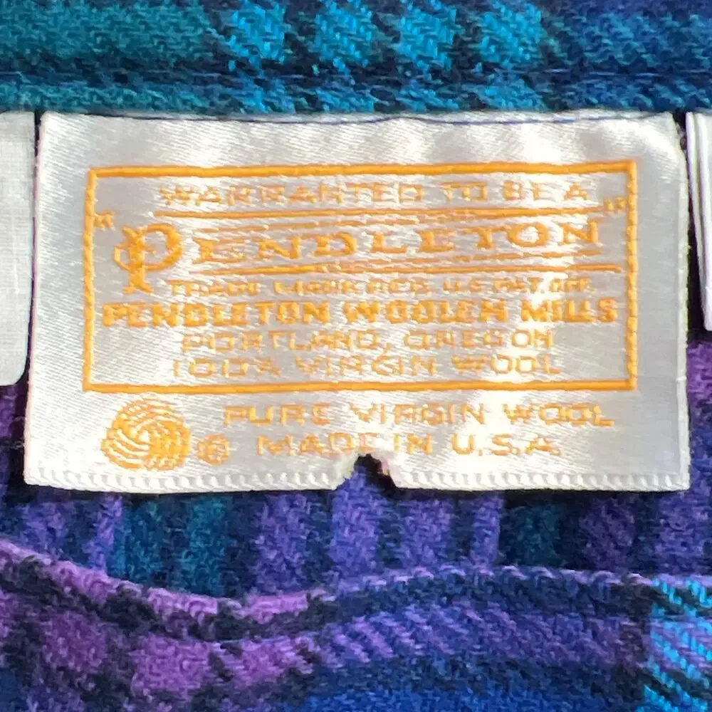 Pendleton 100% Vintage Wool Plaid Skirt Size 10 TALL